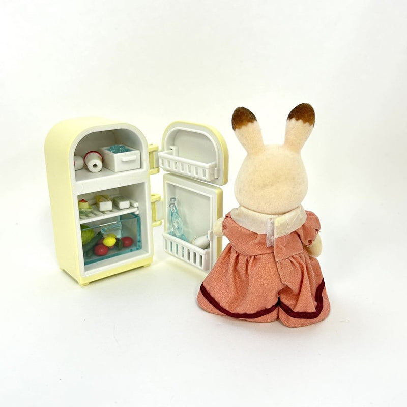 [Used] CHOCOLATE RABBIT MOTHER AND FRIDGE SET Epoch Sylvanian Families