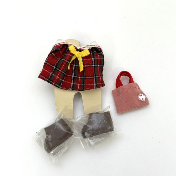 [Used] RED ONE-PIECE FOR GIRLS D-24 Epoch Sylvanian Families