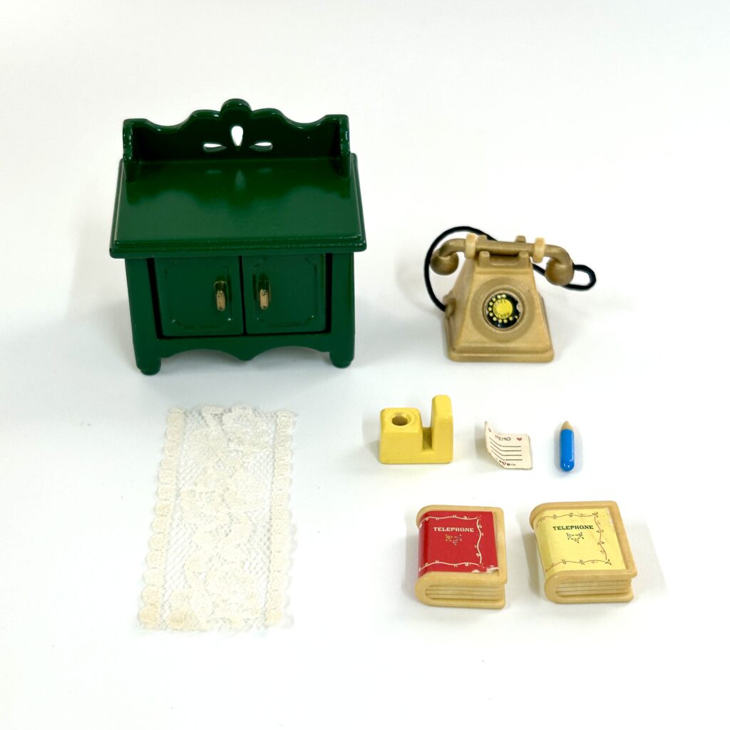 [used] Vintage Telephone Set Green 1988 KA-99 Sylvanian Families Calico Critters