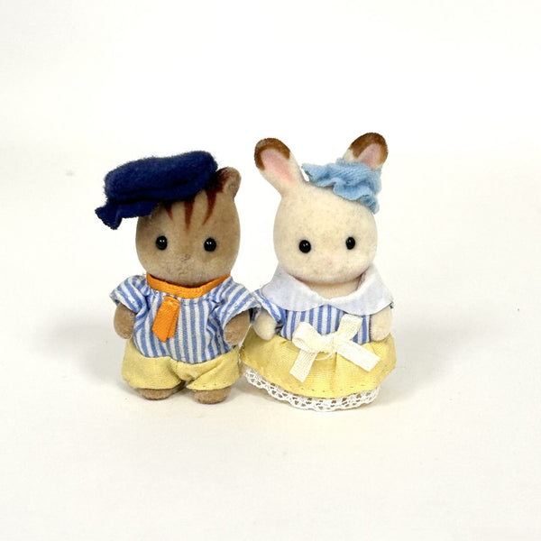 [Used] SQUIRREL & CHOCOLATE RABBIT BABY PAIR Sylvanian Park Ibaraido Sylvanian Families