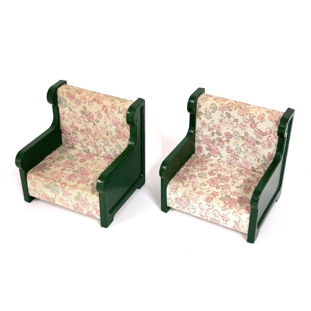 [used] Vintage Green Armchair Sylvanian Families Calico Critters