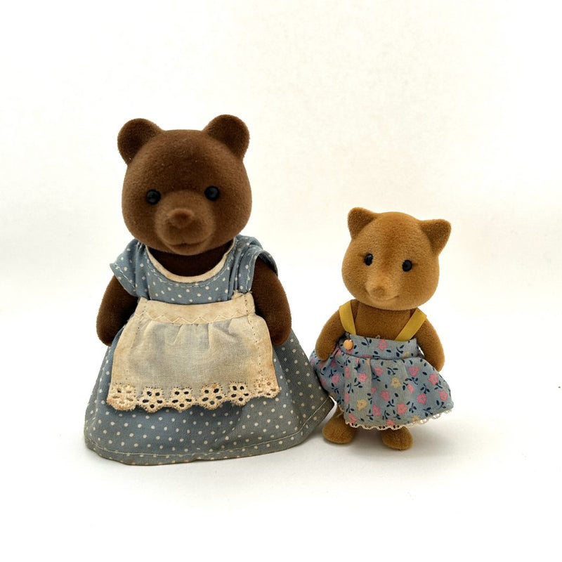 [Used] BROWN BEAR MOTHER FOX GIRL Japan Epoch Sylvanian Families