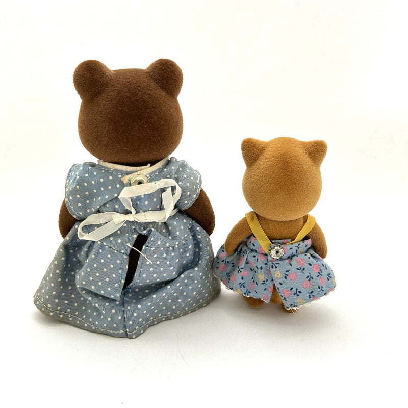 [Used] BROWN BEAR MOTHER FOX GIRL Japan Epoch Sylvanian Families