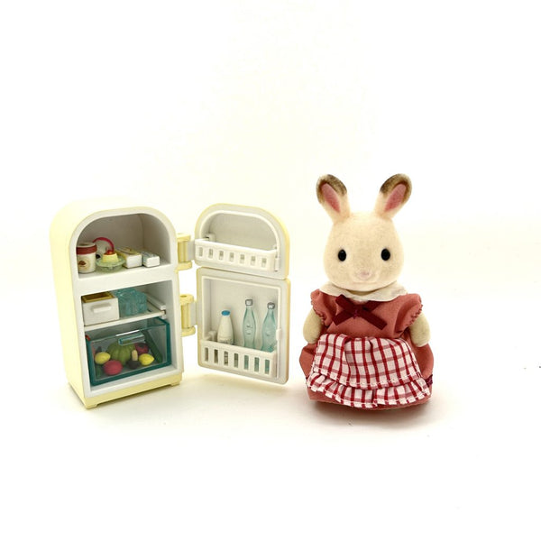 [Used] CHOCOLATE RABBIT MOTHER AND FRIDGE SET Epoch Sylvanian Families