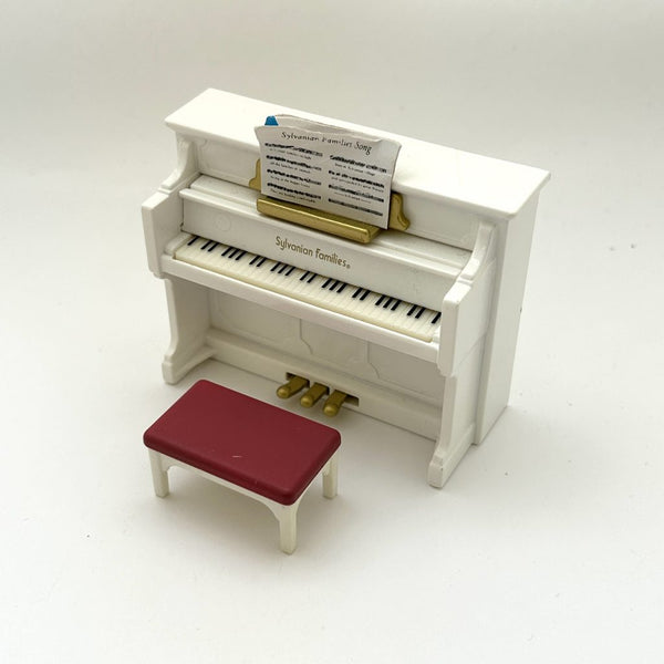 [Used] WHITE UPRIGHT PIANO Epoch Sylvanian Families