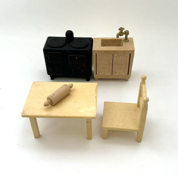 [Used] SINK OVEN TABLE SET Japan Epoch Sylvanian Families