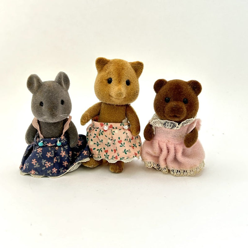 [Used] VINTAGE MOUSE FOX BROWN BEAR Japan Epoch Sylvanian Families