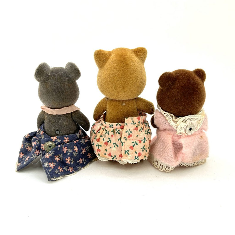 [Used] VINTAGE MOUSE FOX BROWN BEAR Japan Epoch Sylvanian Families