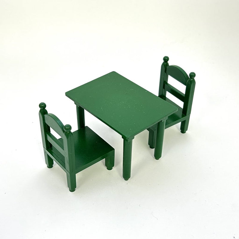 [Used] GREEN TABLE & CHAIR SET KA-01 Japan Sylvanian Families