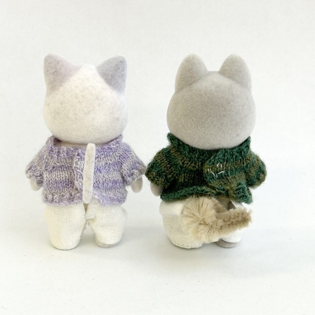 Ensemble de pull tricoté rayé fait main