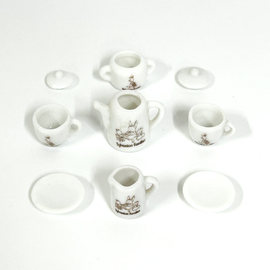 [used] Vintage Ceramic Tea Set 1985 KA-16 Sylvanian Families Calico Critters