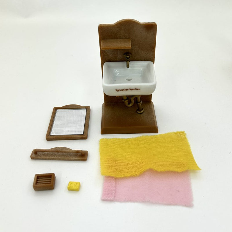 [Used] WASHSTANDS SET White KA-50 1987 Retired Rare Epoch Japan Sylvanian Families