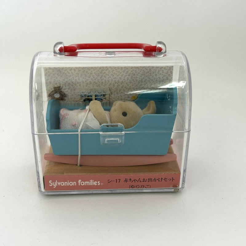 [Used] BABY CARRY CASE CRADLE IVORY RABBIT SHI-17 Japan Sylvanian Families