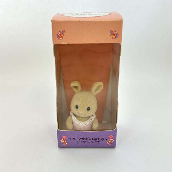 [Used] IVORY RABBIT BABY U-25 1st Ed. Epoch Japan Sylvanian Families