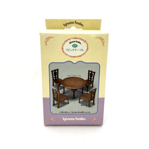 BROWN ROUND TABLE FOR LIVING ROOM A-01 Japan Sylvanian Families