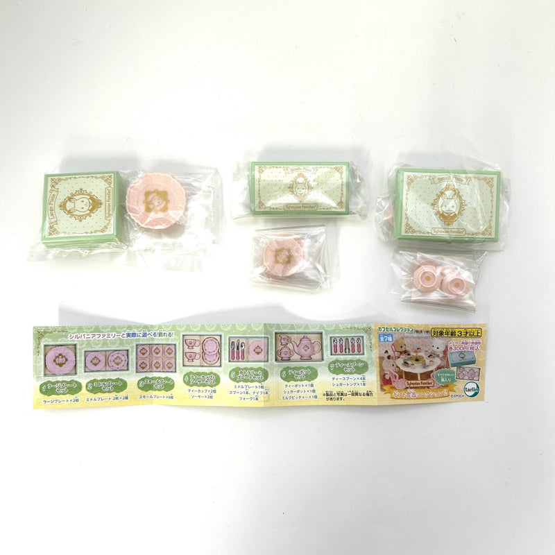 [Used] CAPSULES TOY GIFT TABLEWARE COLLECTION 2 3pcs Set No.1, 2, 3 Epoch Japan  Sylvanian Families