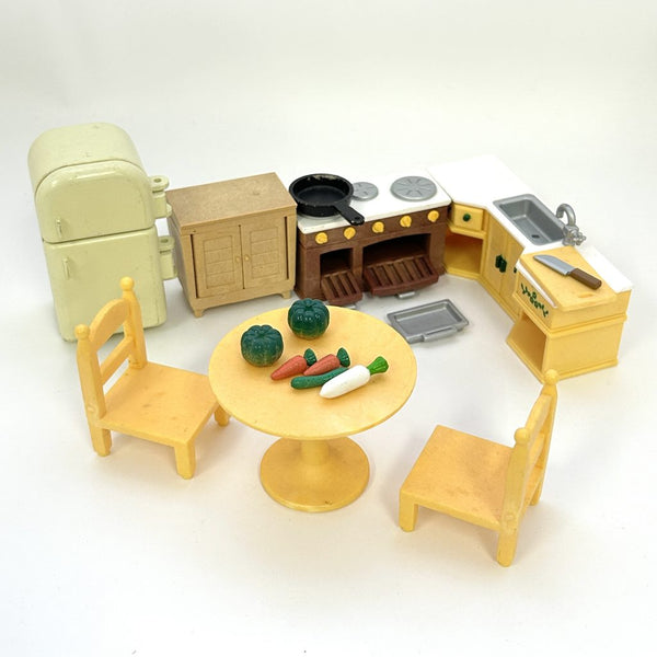 [Used] DINING ROOM SET Calico Clitters Epoch Japan Sylvanian Families