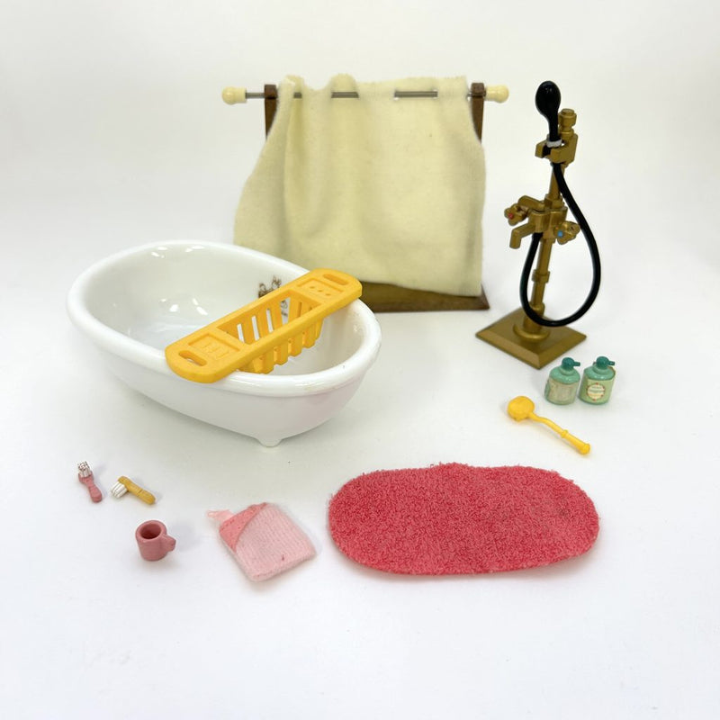 [Used] BATHROOM SET Calico Clitters Epoch Japan Sylvanian Families