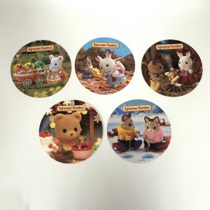 ROUND COASTER set of 5 Epoch Calico Japan Critters  Sylvanian Families