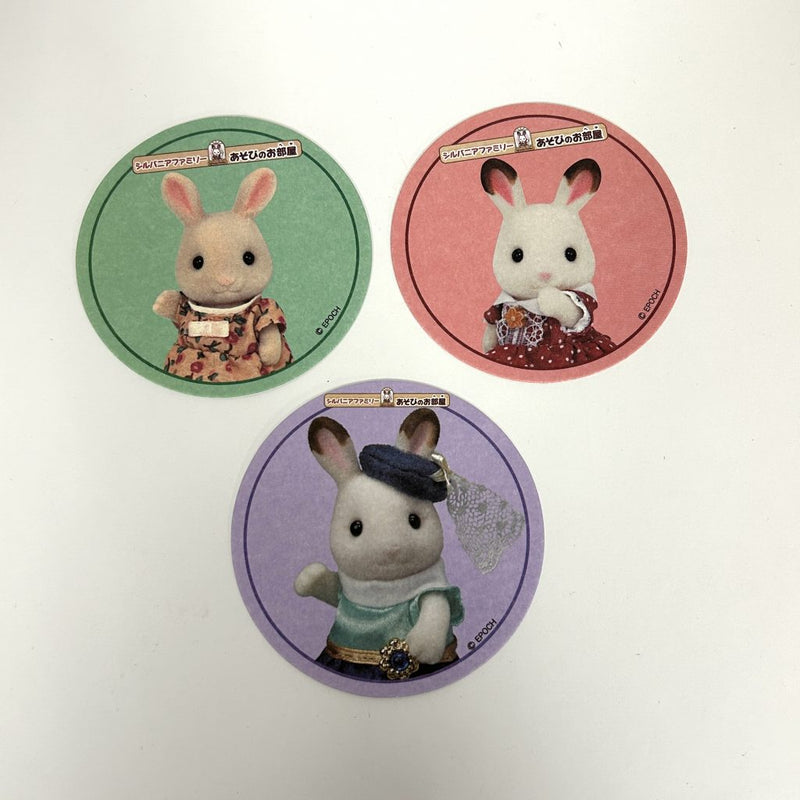 ROUND COASTER set of 3 Epoch Calico Japan Critters  Sylvanian Families