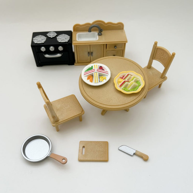 [Used] DINING ROOM SET Calico Clitters Epoch Japan Sylvanian Families