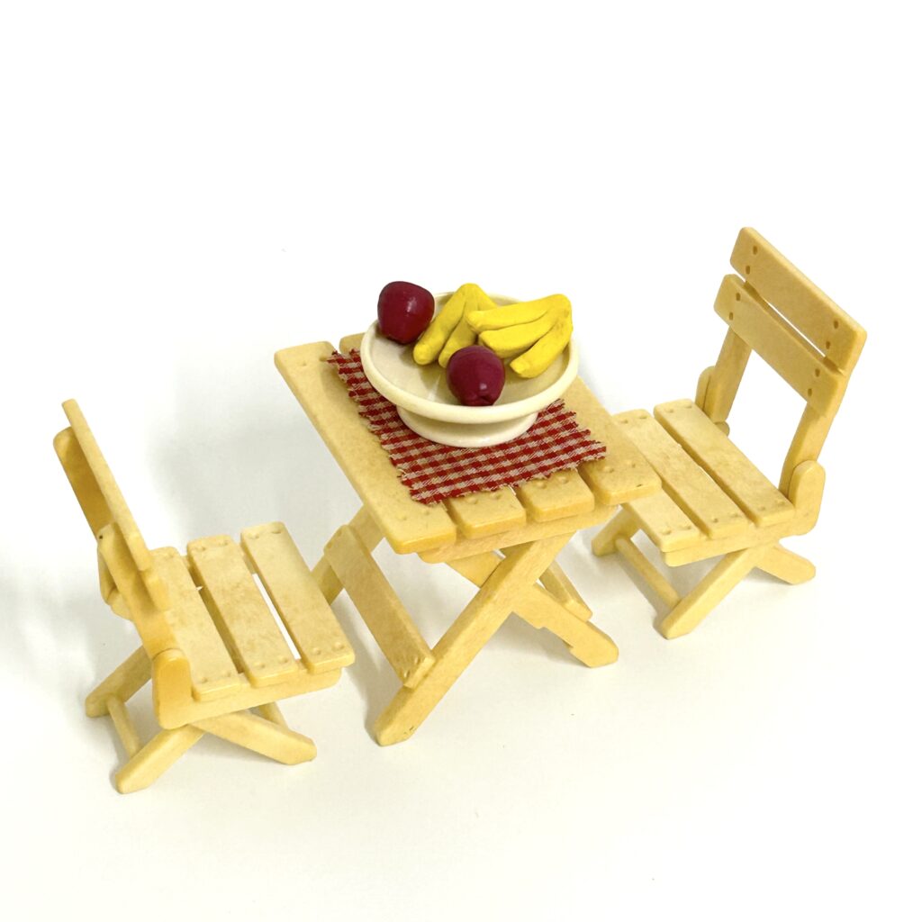 [used] Vintage White Garden Table Set 1997 KA-83 Sylvanian Families Calico Critters