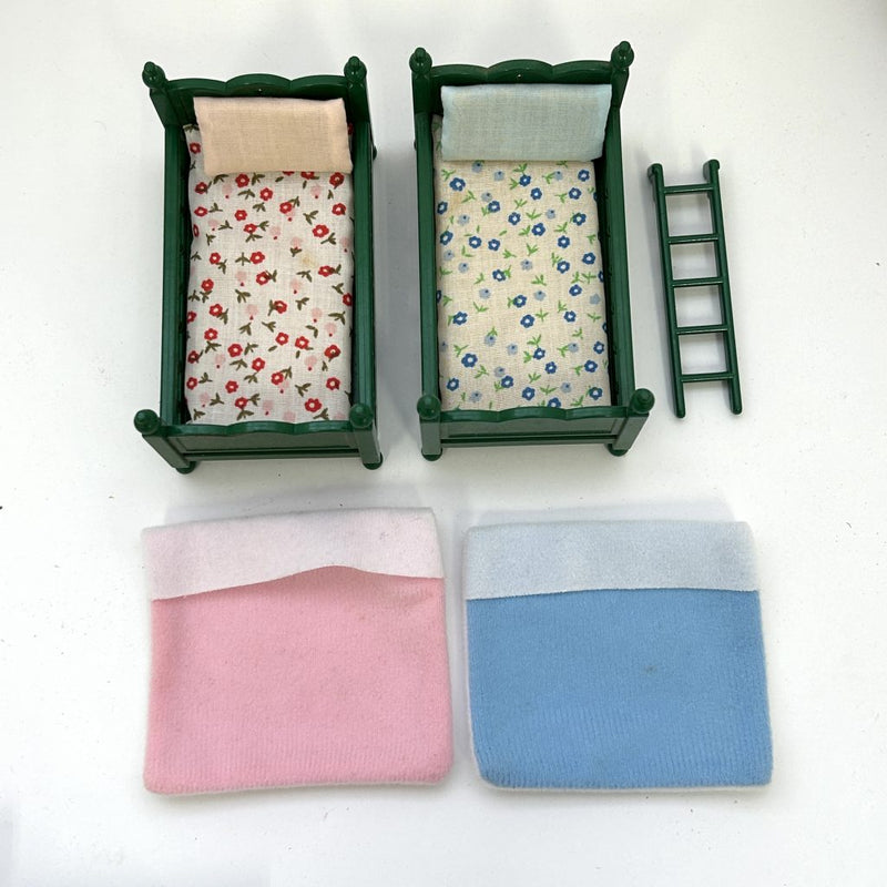 [Used] GREEN BUNK BED SET KA-47 Japan Vintage Sylvanian Families