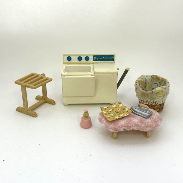 [Used] WASHING MACHINE SET Epoch Japan KA-80 1997 Sylvanian Families