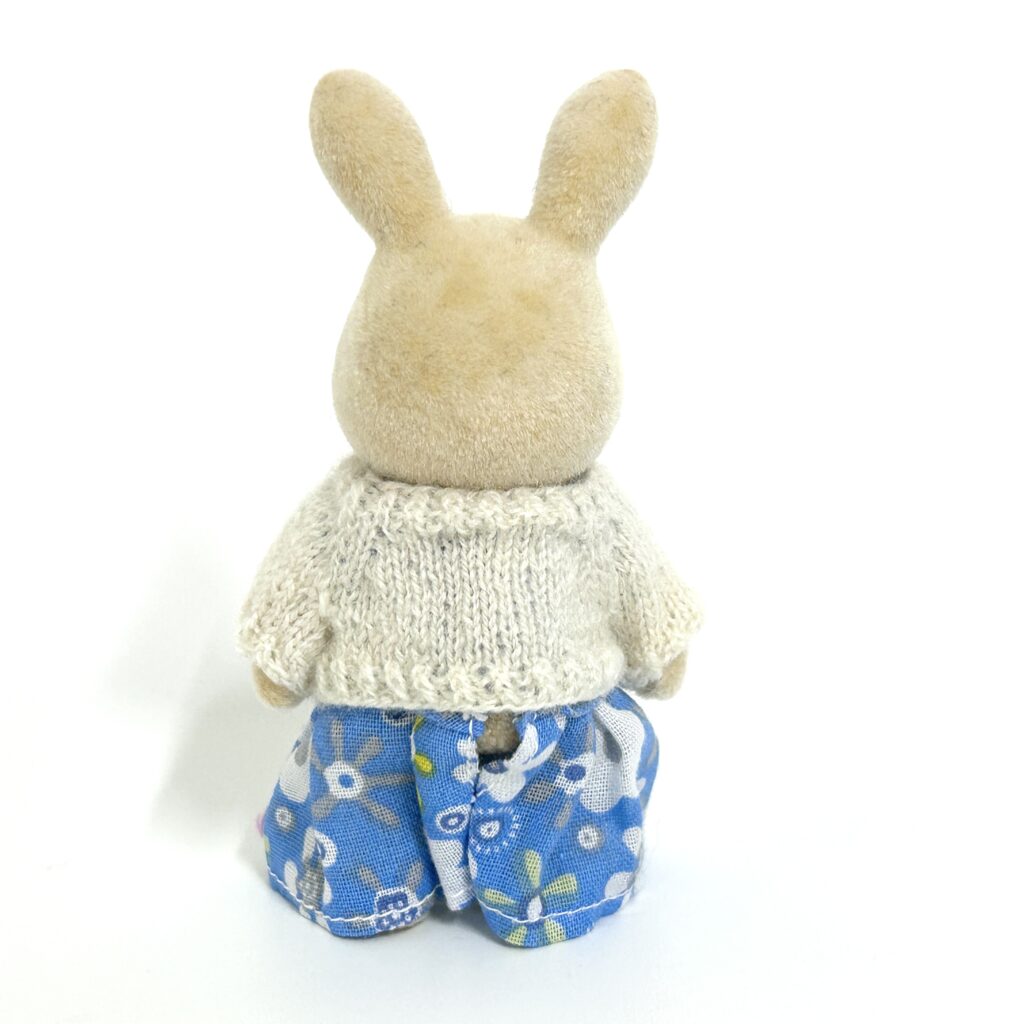 Blue One-Piece Dress and White Cardigan Handmade