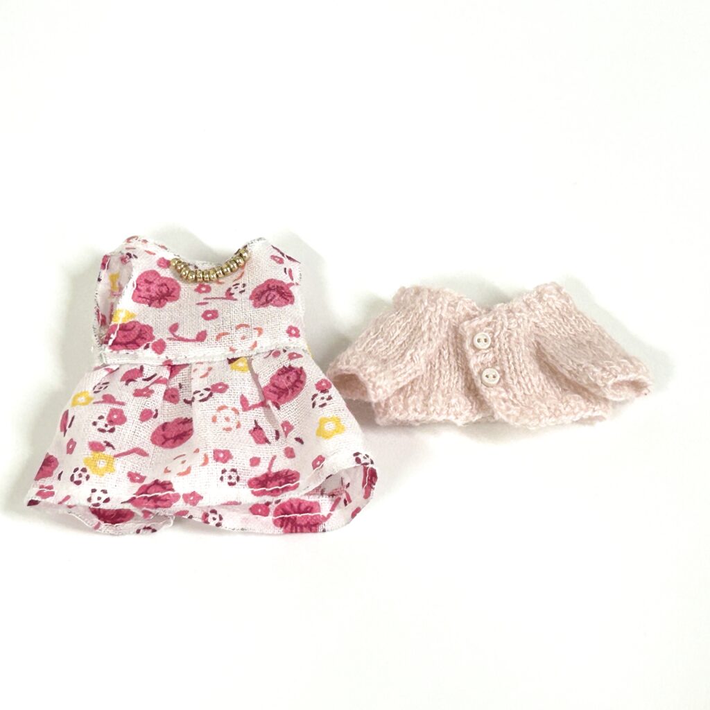 Pink One-Piece Dress and Pink Cardigan A Handmade