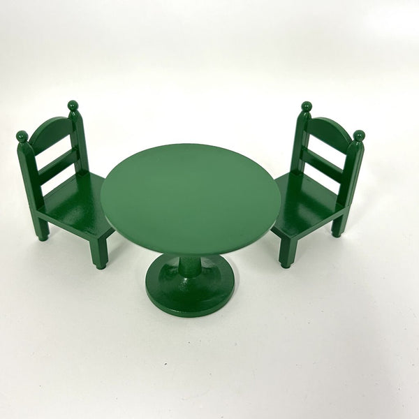 [Used] GREEN ROUND TABLE SET KA-02 Retired Epoch Japan Sylvanian Families