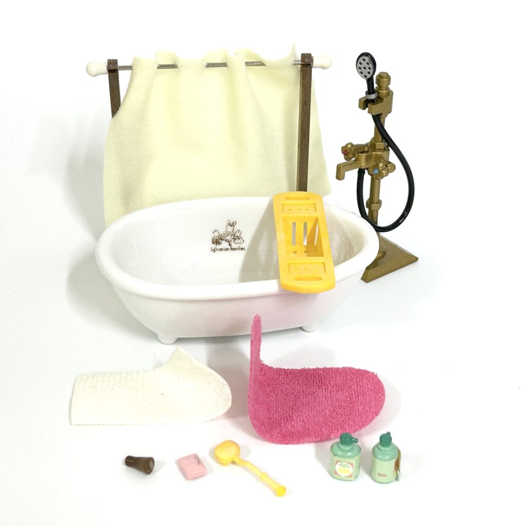 [used] Vintage Bath and Shower Set 1994 KA-66 Sylvanian Families Calico Critters