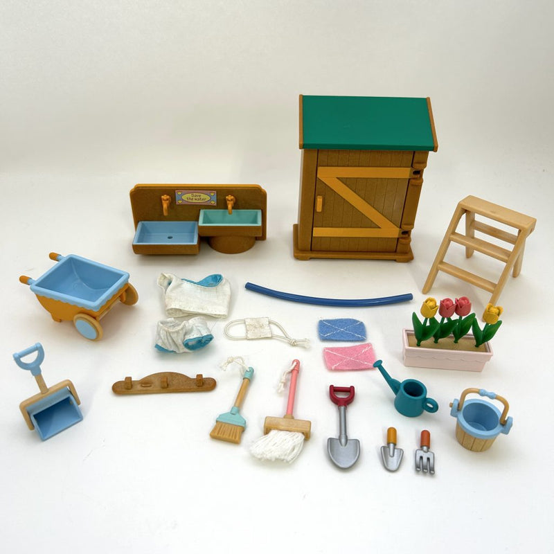 [Used] SCHOOL CLEAN UP SET S-12 Epoch Japan Sylvanian Families