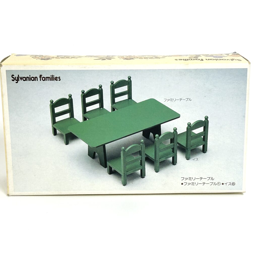 [used] Vintage Green Family Table Chairs 1986 KA-27 Sylvanian Families Calico Critters