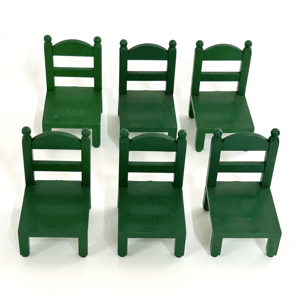 [used] Vintage Green Family Table Chairs 1986 KA-27 Sylvanian Families Calico Critters