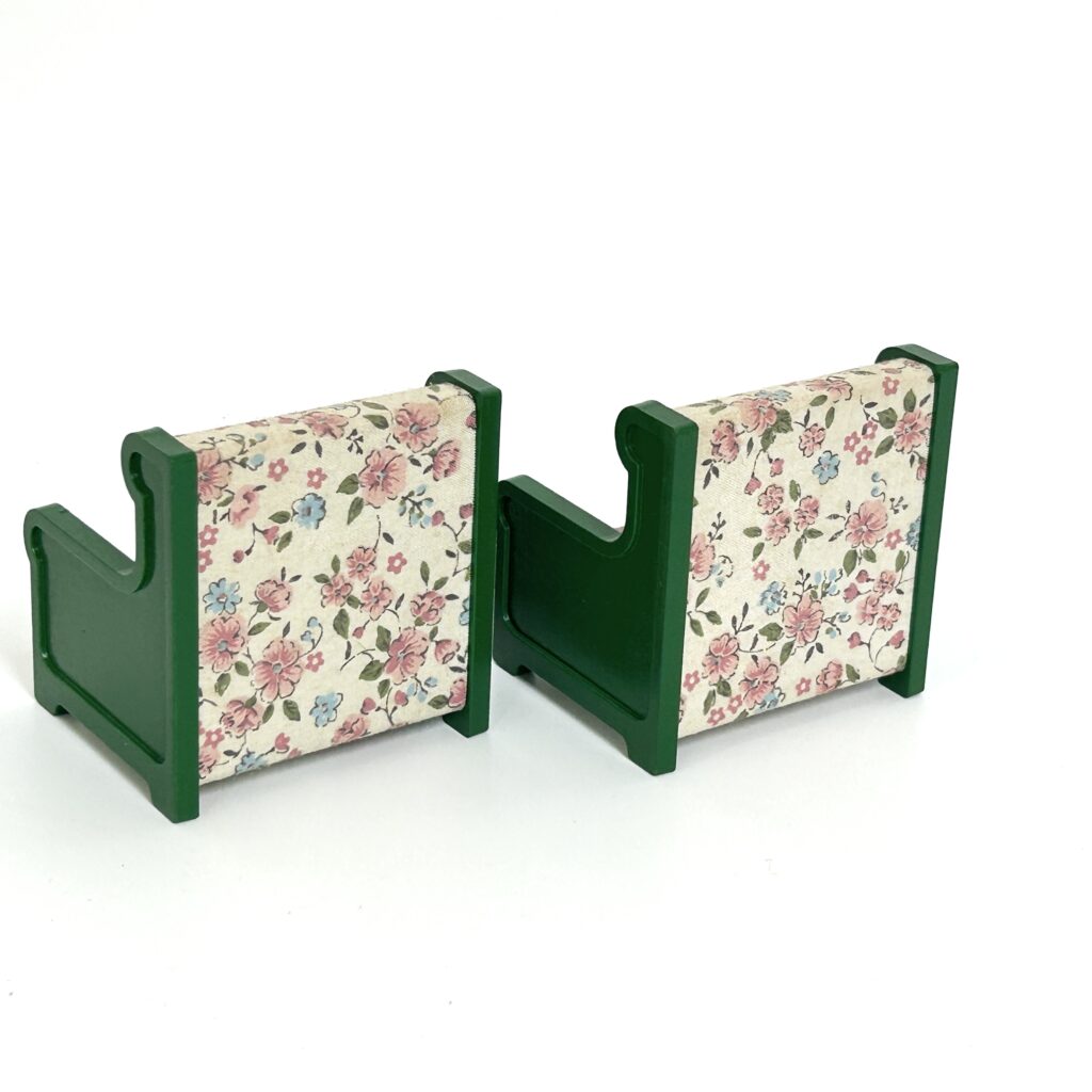 [used] Vintage Green Armchair Set 1985 KA-09 Sylvanian Families Calico Critters