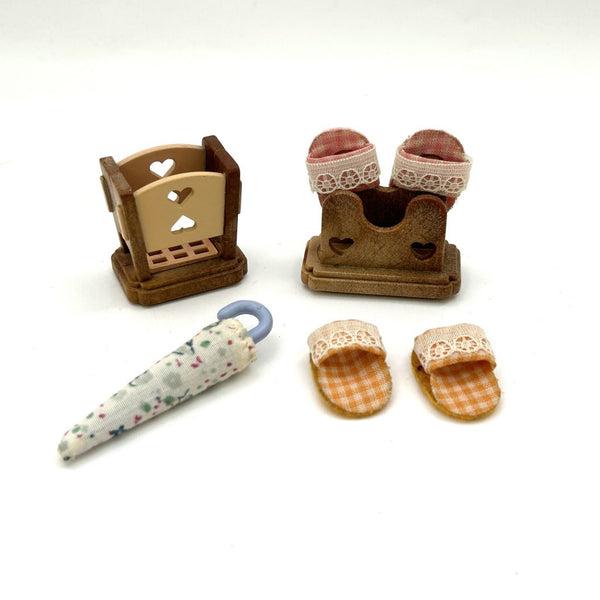 [Used] SLIPPERS & UMBRELLA STAND SET KA-510 Epoch Sylvanian Families