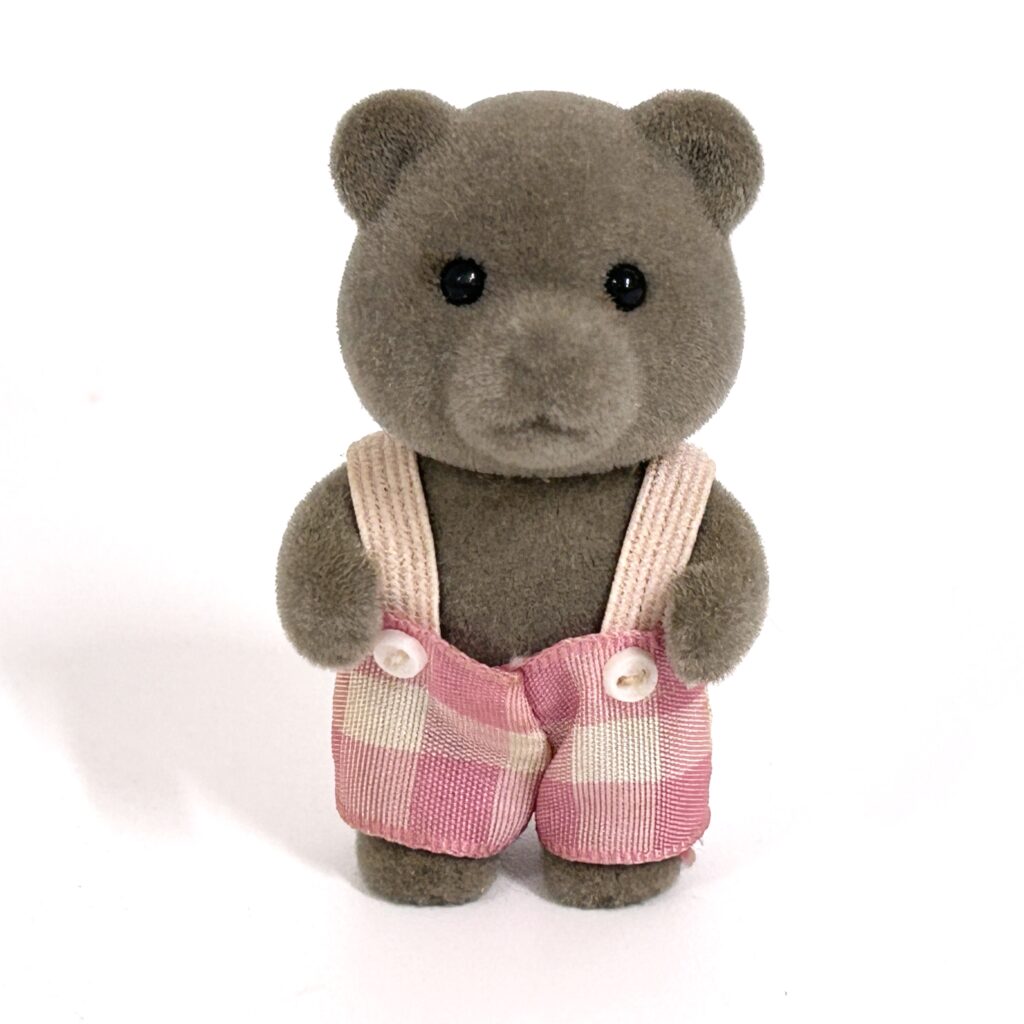 [used] Vintage Gray Bear Boy 1985 KU-15 Sylvanian Families Calico Critters