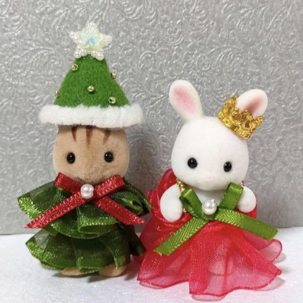 TREE SANTA DRESS HAT CROWN 4-piece SET FOR BABIES Calico Sylvanian Families