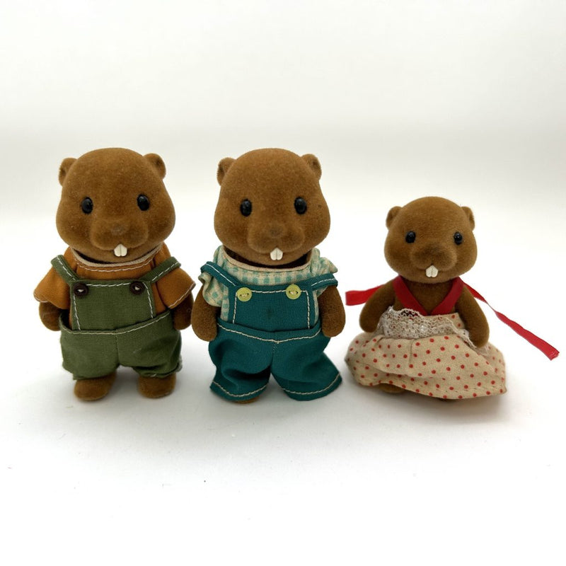 [Used] BEAVER FAMILY Calico Clitters Epoch Japan Sylvanian Families