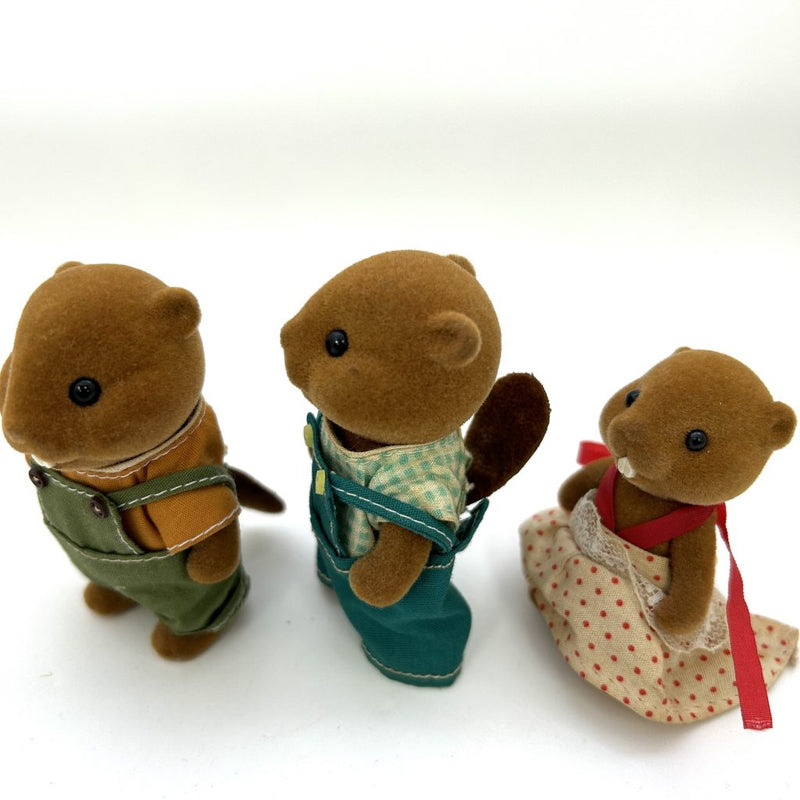 [Used] BEAVER FAMILY Calico Clitters Epoch Japan Sylvanian Families