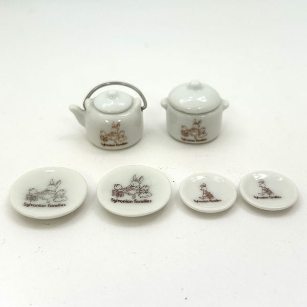 [Used] Retired CERAMIC KITCHENWARE SET KA-17 Japan Sylvanian Families