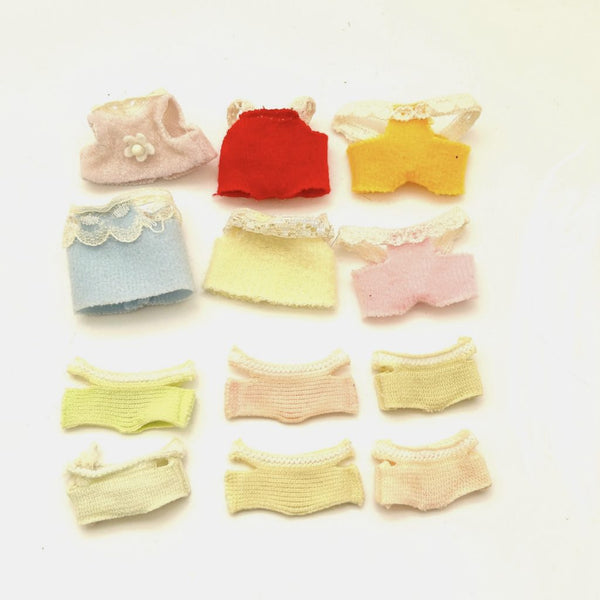 [Used] BABY CLOTHES SET Calico Clitters Epoch Japan Sylvanian Families