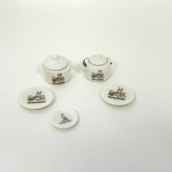 [Used] Retired CERAMIC KITCHENWARE SET KA-17 Japan Sylvanian Families