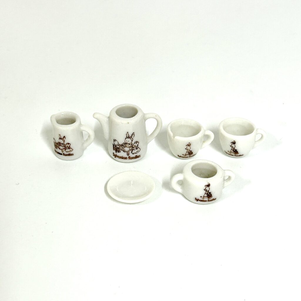 [used] Vintage Ceramic Tea Set 1985 KA-16 Sylvanian Families Calico Critters