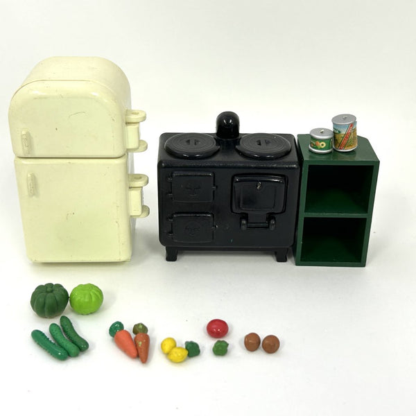 [Used] FRIDGE AND STOVE SET Calico Clitters Epoch Japan Sylvanian Families