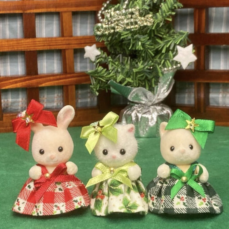 CHRISTMAS DRESS RIBBONS 6 piece set Calico Clitters Sylvanian Families