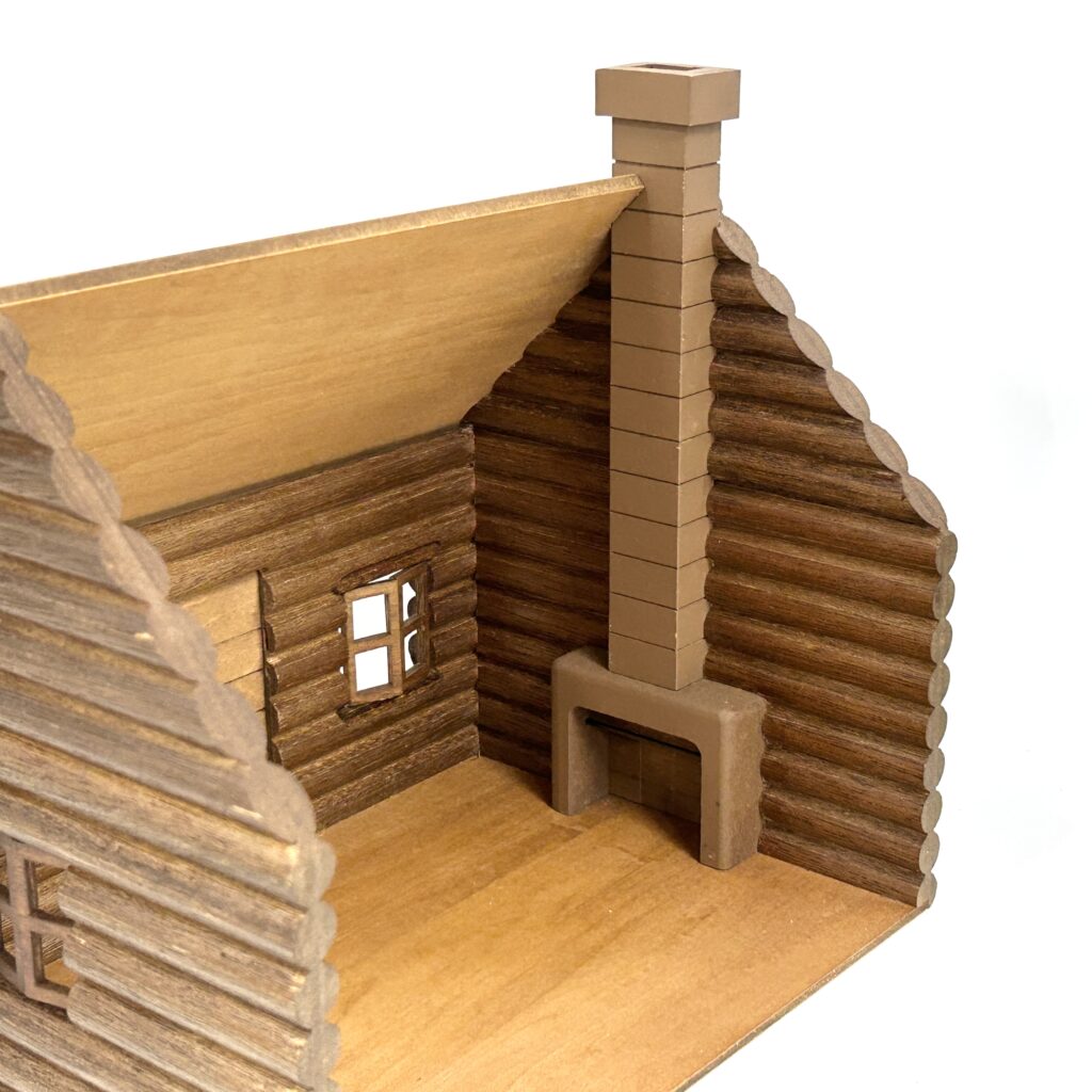 [used] Vintage Memory Time Wooden Log Cabin 1986 HA-05 Sylvanian Families Calico Critters