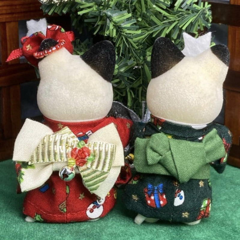 CHRISTMAS PATTERN KIMONO FOR SIBLINGS Calico Clitters Sylvanian Families