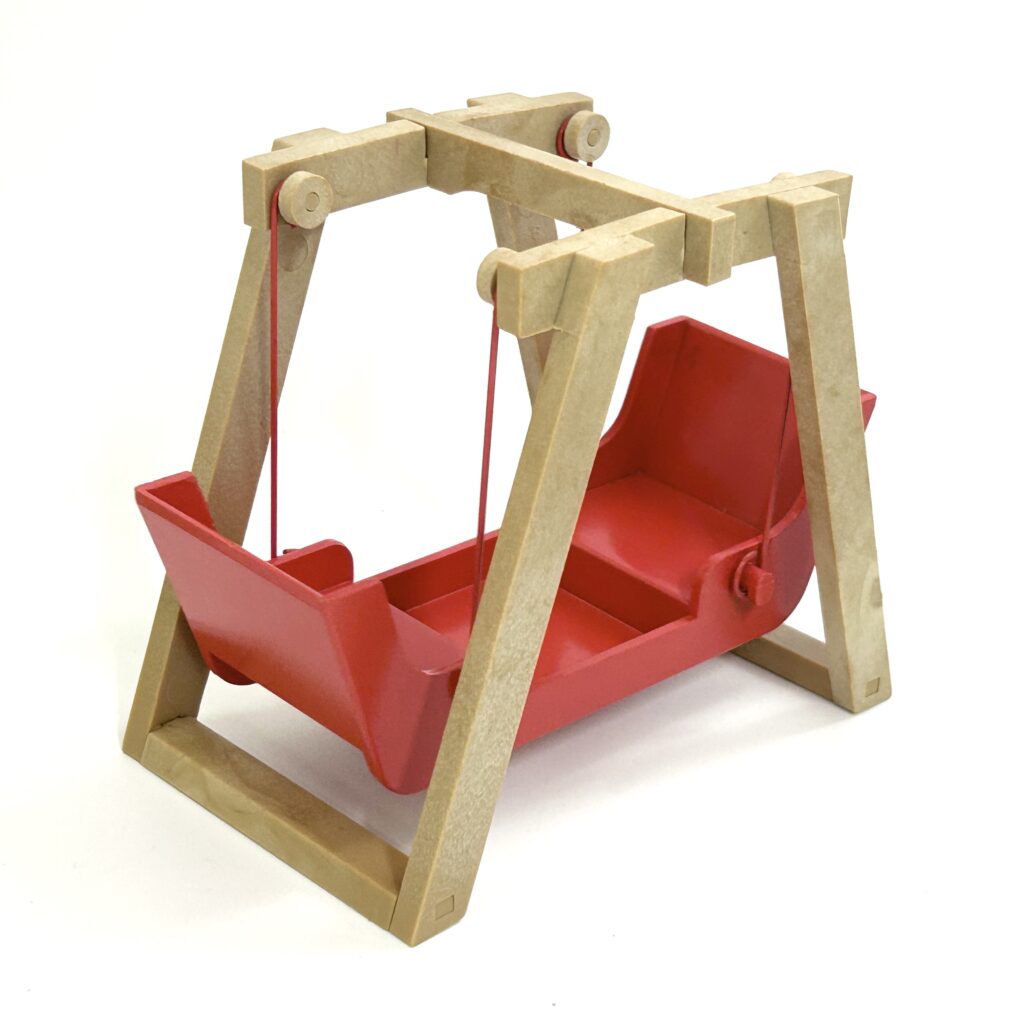 [used] Vintage Red Swing Two-Seater 1985 KO-02 Sylvanian Families Calico Critters